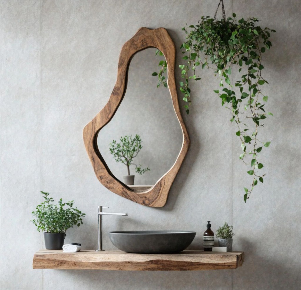 Espejo Maddy con marco de madera orgánica