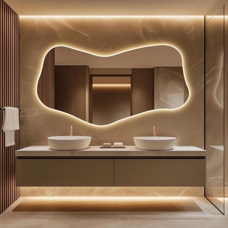 Espejo Norah con luz cálida